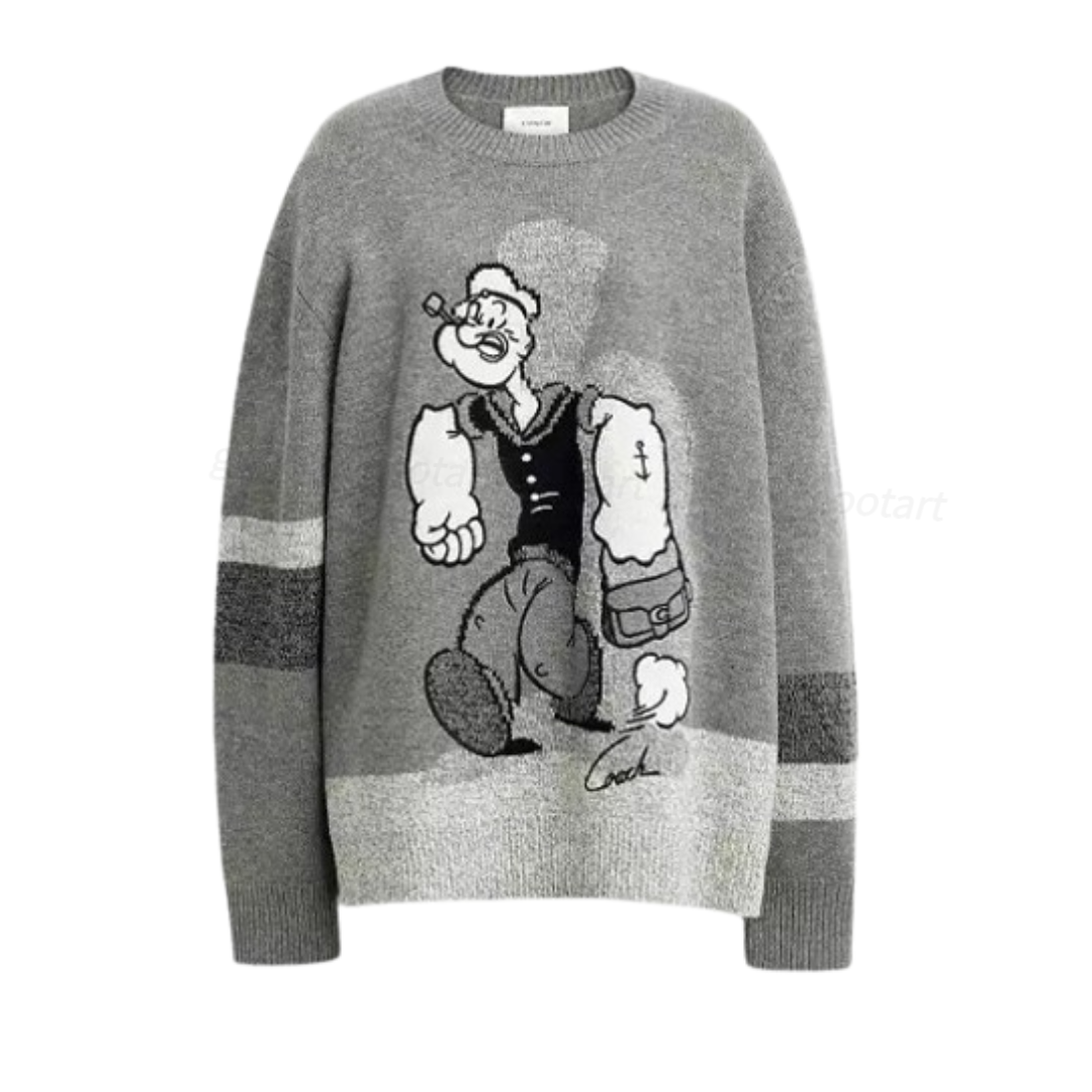 COACH Popeye Grey Multi Coach X Popeye 스웨터