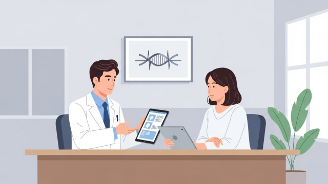 글루타치온 사용 전 의사와 상담하는 환자 일러스트
