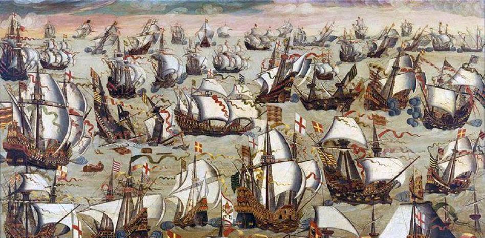 영국 함대와 스페인 무적함대의 교전