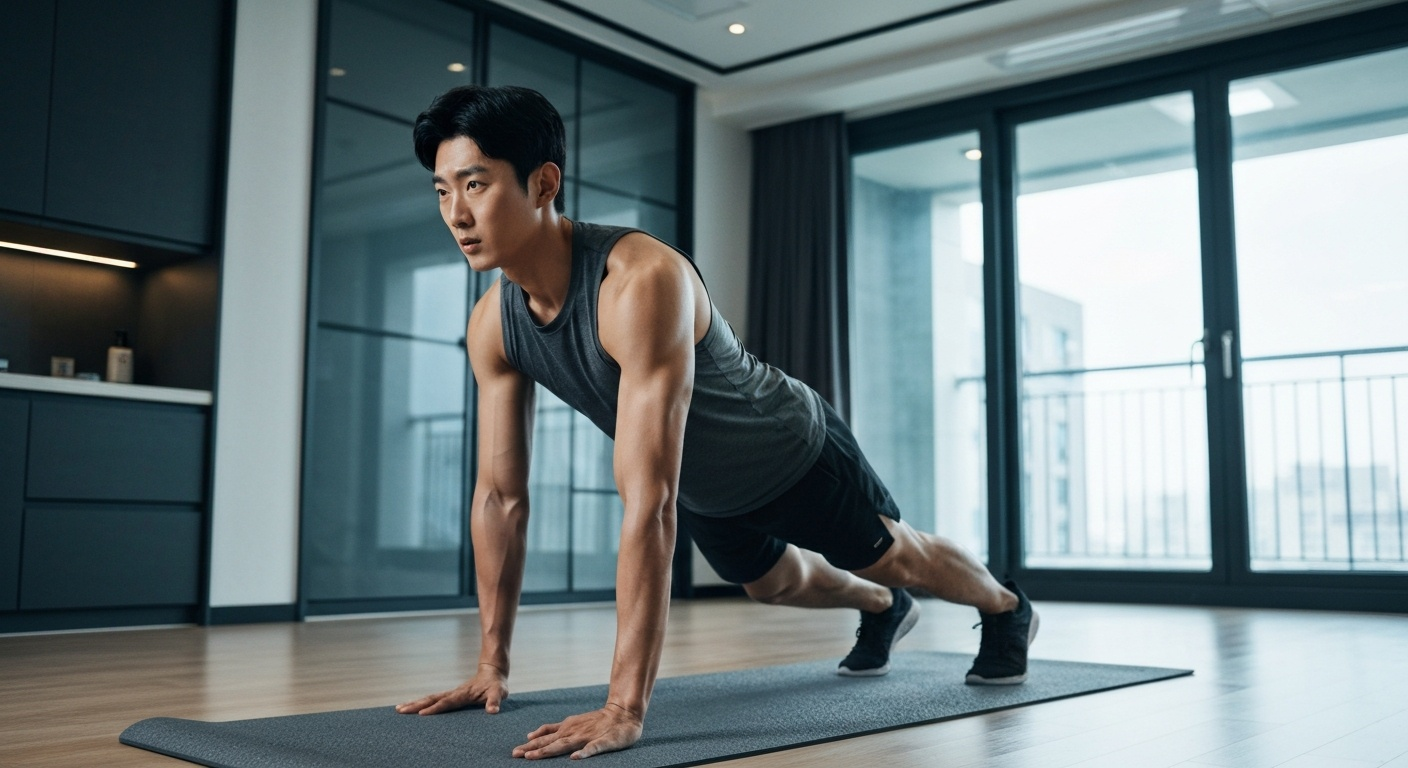 버피테스트 자세 한국인 남성