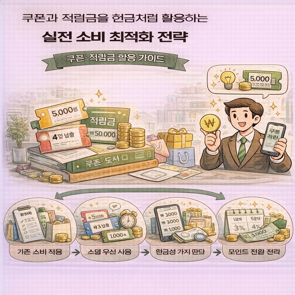 쿠폰과 적립금 활용 가이드 인포그래픽