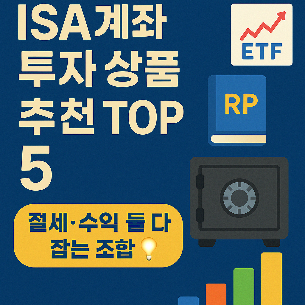 ISA계좌 투자 상품 추천 TOP 5
절세·수익 둘 다 잡는 조합 💡