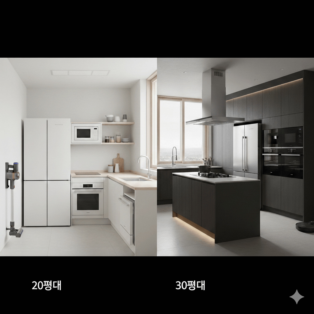 20평대,30평대 가전배치 예시사진