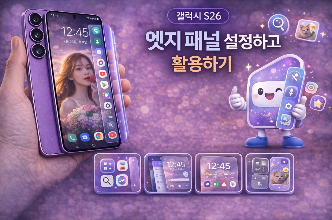 갤럭시 S26 엣지 패널 설정하고 활용하는 방법 설명 이미지
