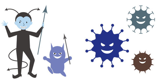 곰팡이를-캐릭터로-그린-그림입니다.