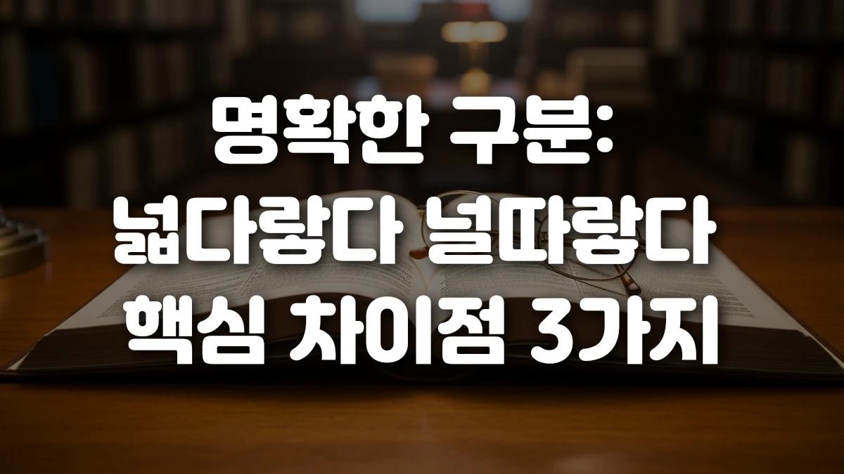 명확한 구분 넓다랗다 널따랗다 핵심 차이점 3가지