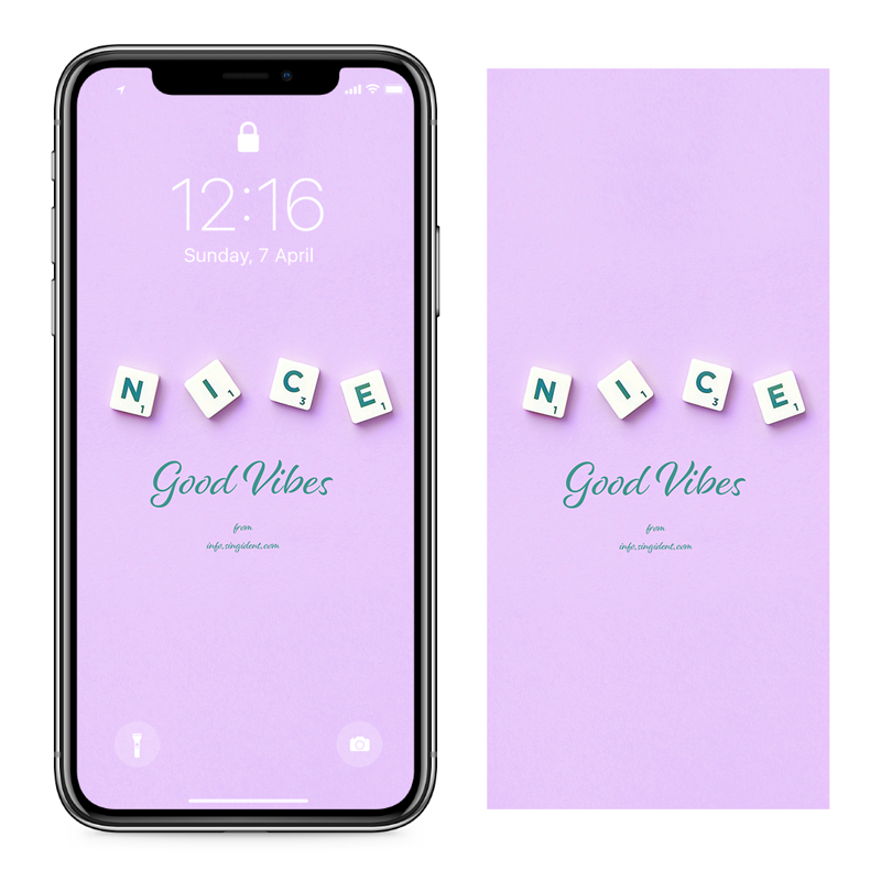 08 알파벳 Nice C - Good Vibes 아이폰보라색배경화면