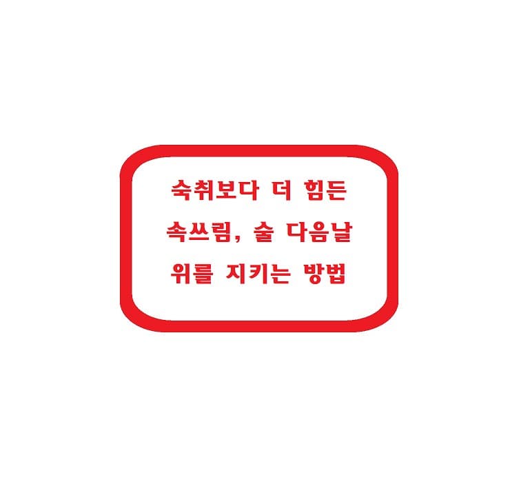 숙취보다 더 힘든 속쓰림, 술 다음날 위를 지키는 방법