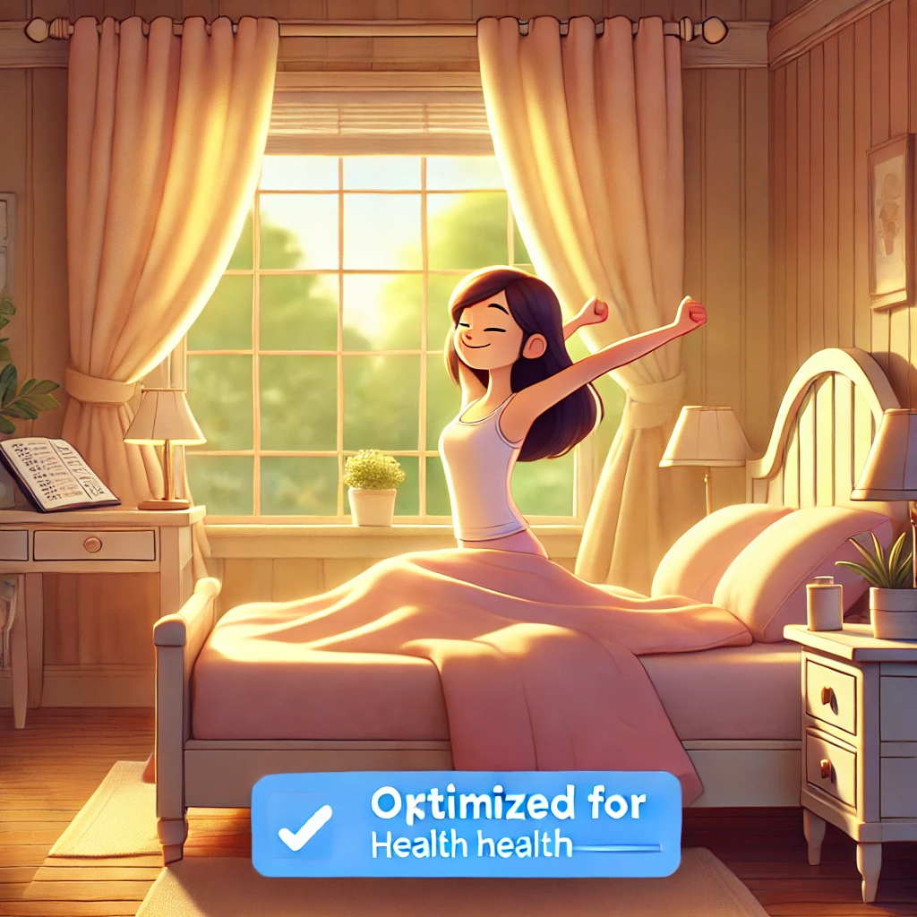 코골이를 줄이기 위해 수면 루틴을 체크하는 여성