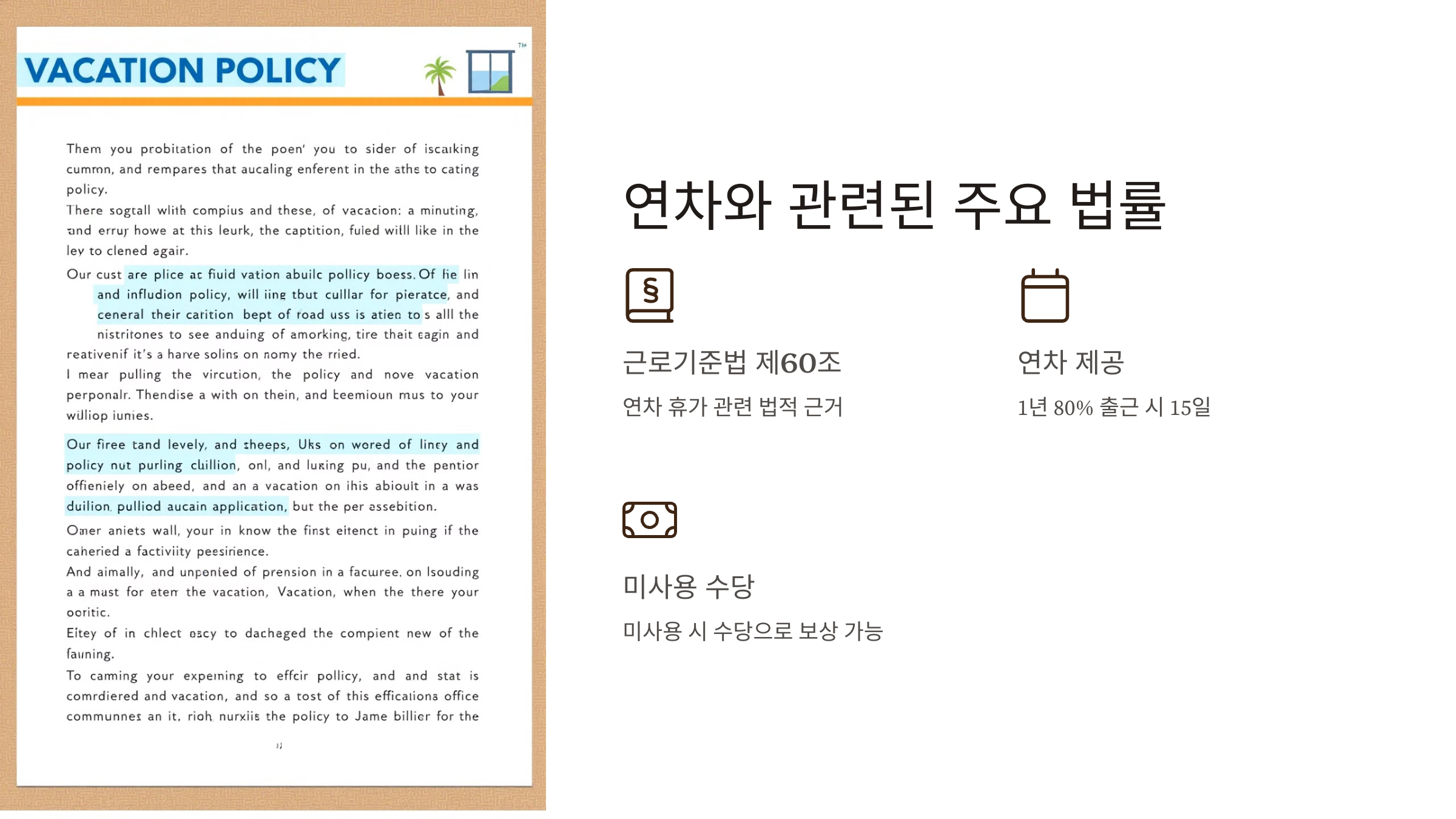 연차 발생기준 개수 계산기