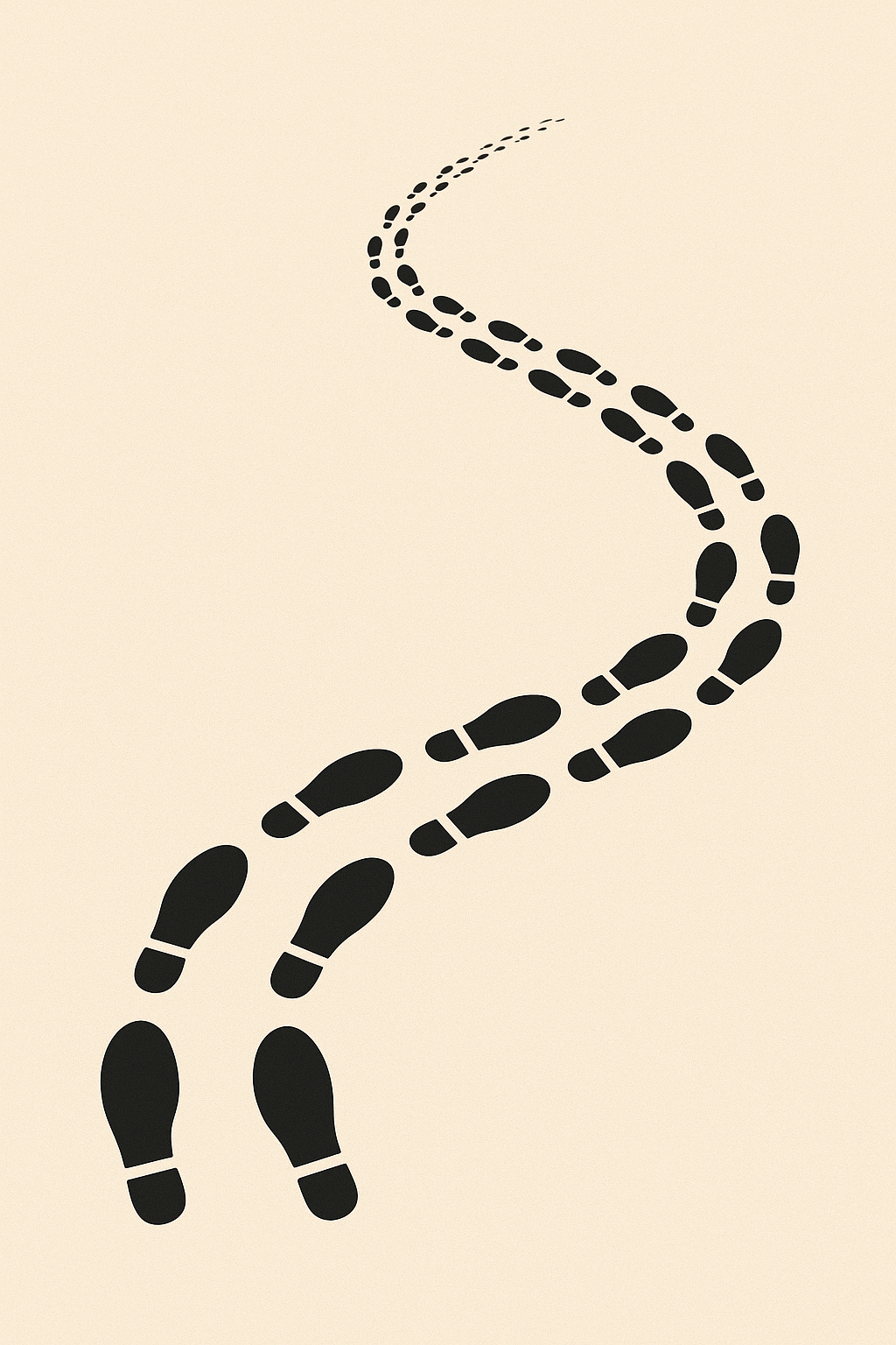 꾸준한 습관의 중요성을 나타내는 발자국 일러스트