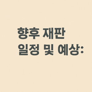 향후 재판 일정 및 예상
