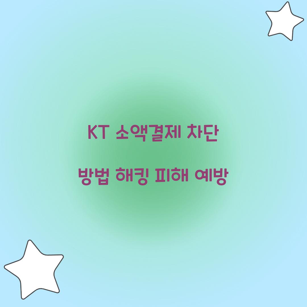 KT 소액결제 차단