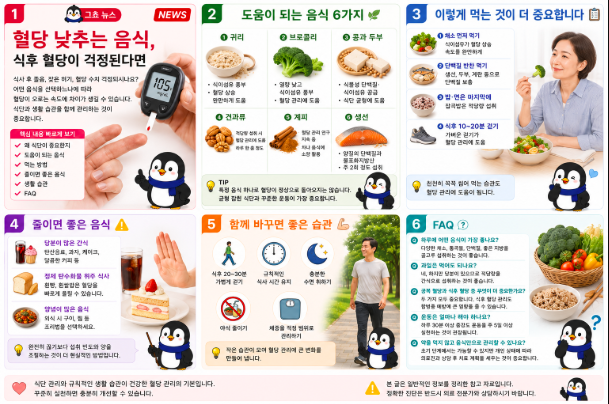 혈당 낮추는 음식 그쵸 이야기