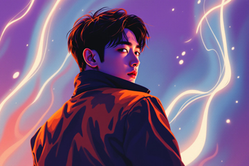 하이파이브 영화 영호 캐릭터가 젊어지는 초능력을 가진 미스터리한 분위기의 남성으로 표현된 장면