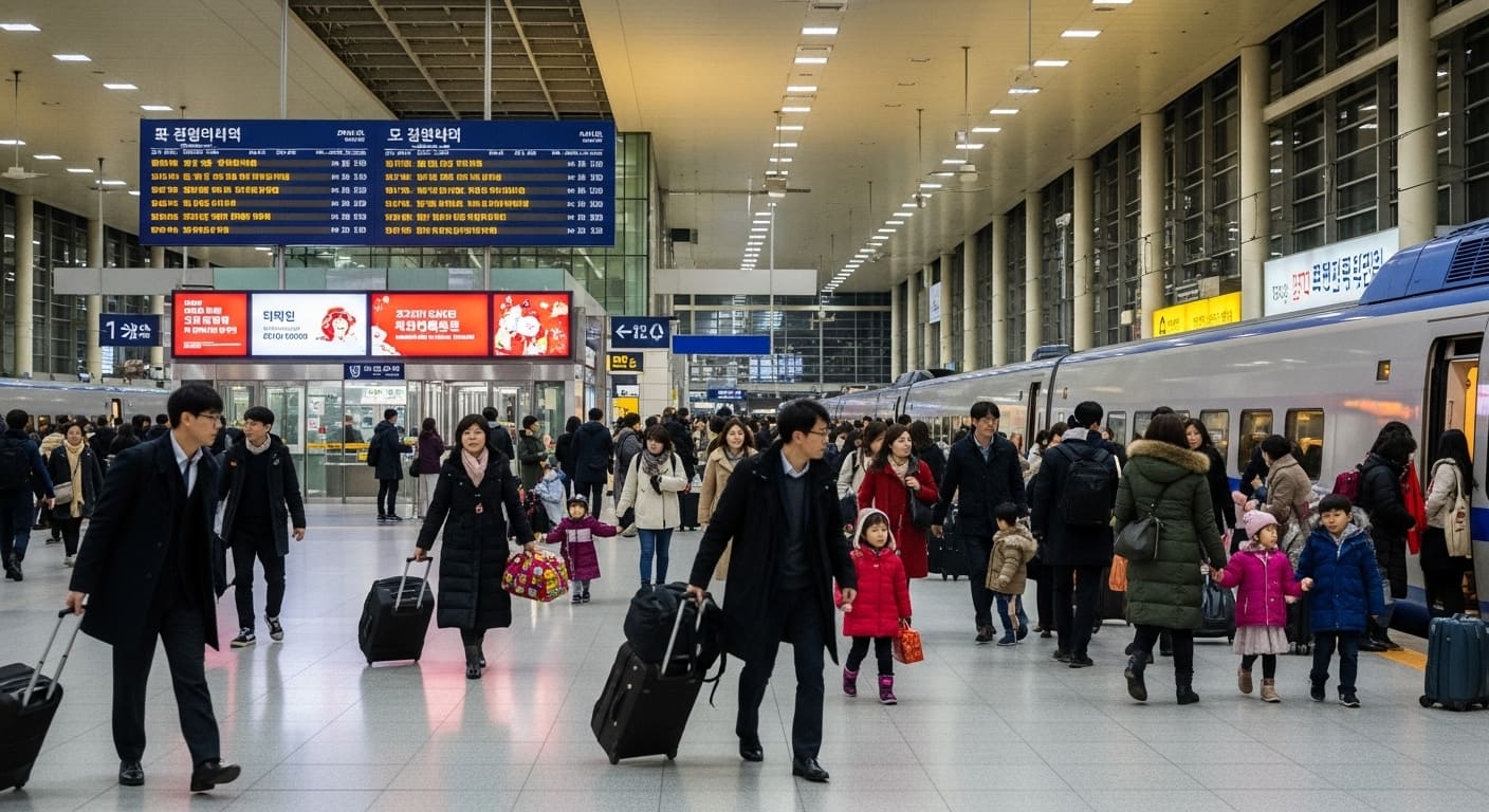 추석 연휴 KTX 열차를 이용하는 승객들