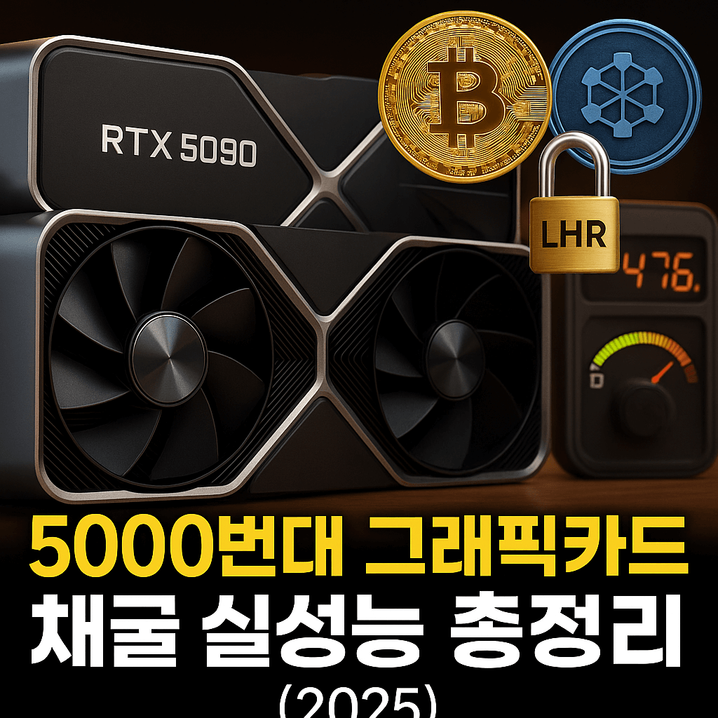 엔비디아 5000번대 그래픽카드, 코인채굴 실성능과 LHR 적용 현실(2025)