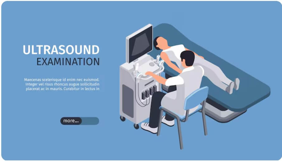 갑상선 기능 이상 여부를 초음파로 검사하는 모습