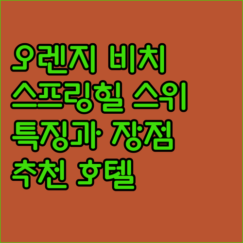 오렌지 비치 추천 호텔 스프링힐 스위..