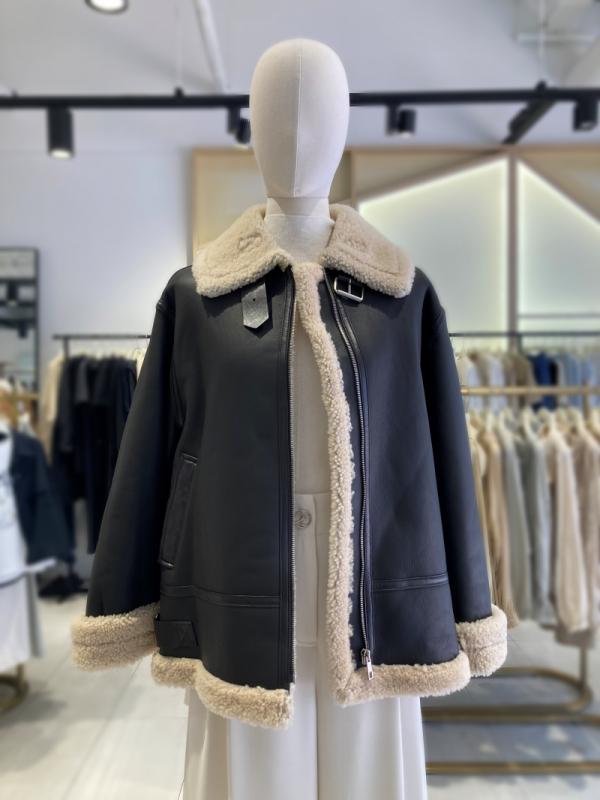 나이스클랍 시어링 양가죽 무스탕 자켓 N224PWFA49