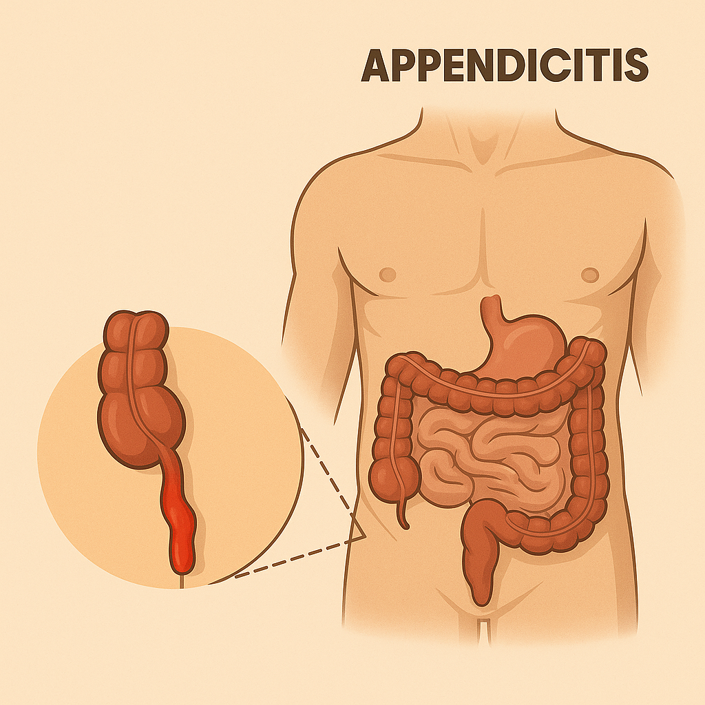 충수염과 관련된 사진