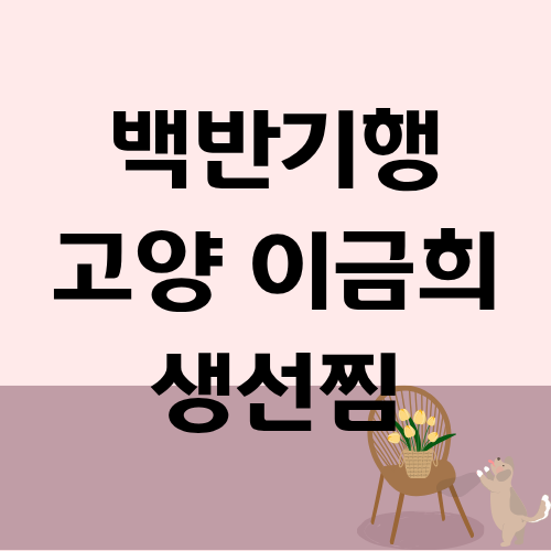 백반기행 고양 생선찜 이금희