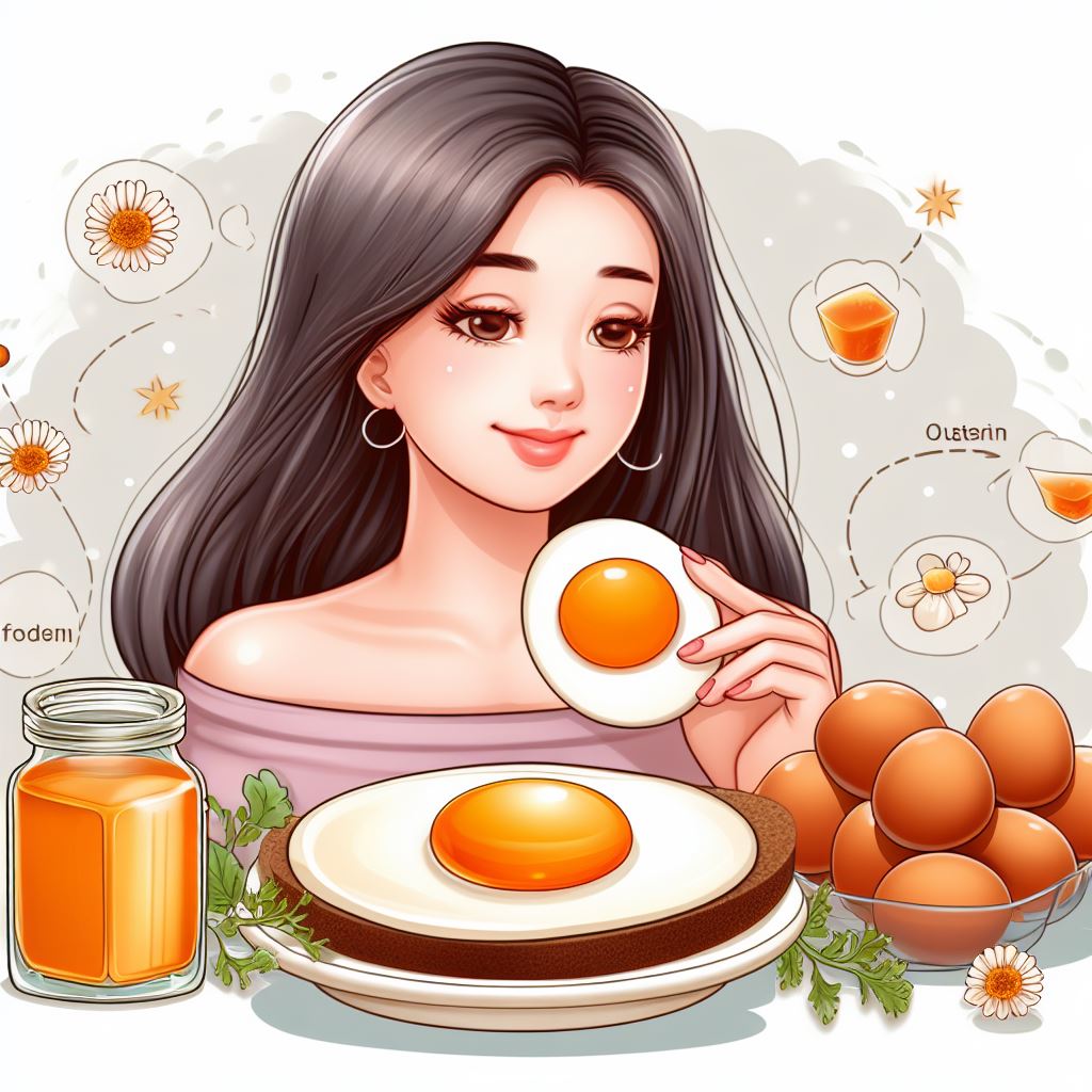 Illustration_of_a_beautiful_girl_looking_at_egg_yolks_rich_in_lutein