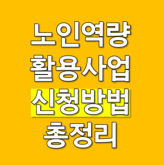 2026 노인역량활용사업 신청 방법과 조건, 일자리 정보