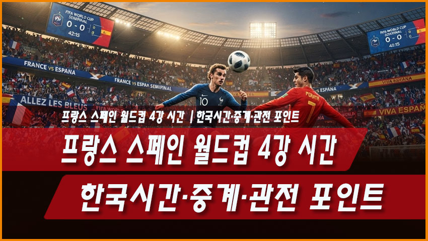 프랑스 스페인 월드컵 4강 시간｜한국시간&middot;중계&middot;관전 포인트