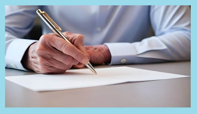 위임장-작성하는-손