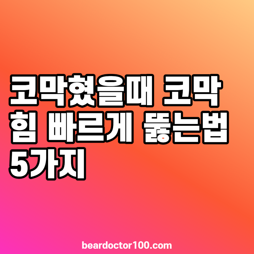 코막혔을때 코막힘 빠르게 뚫는법 5가지