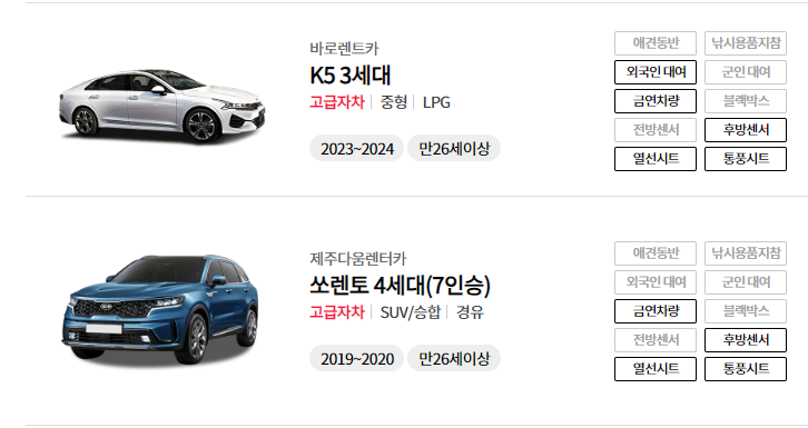 제주도 렌트카 자차