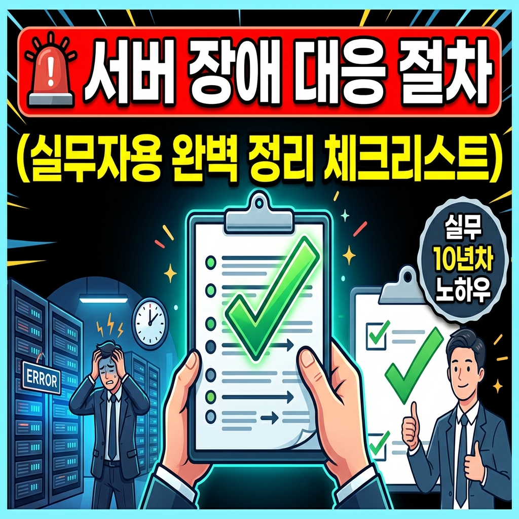 🚨 서버 장애 대응 순서 (실무자가 쓰는 체크리스트 완벽 정리)