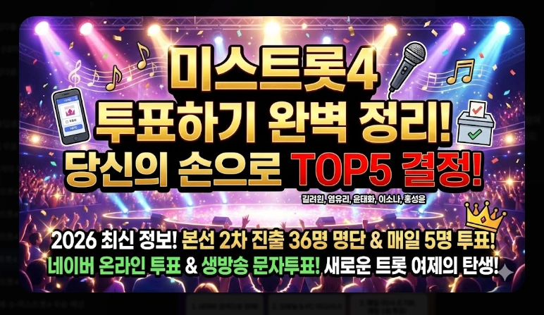 미스트롯4 투표 방법 [2026년 최신] 온라인&middot;문자투표 3단계 및 36명 진출자