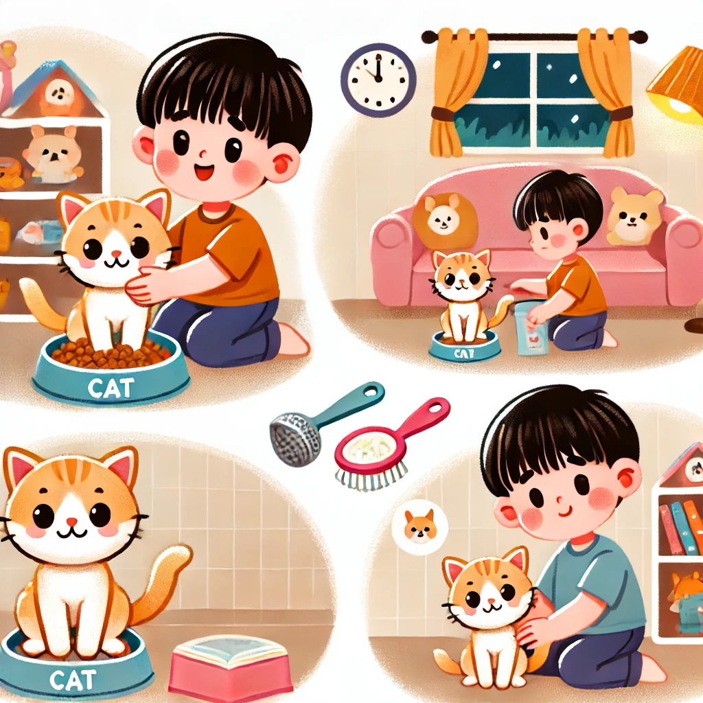 어린이와 함께 고양이 키우기 관련 이미지