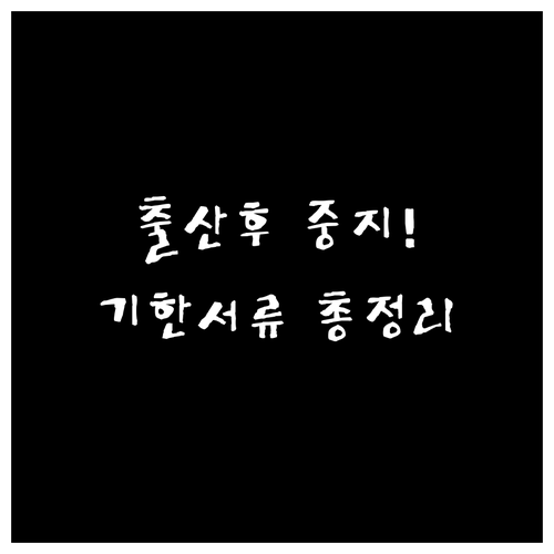 출산 후 청년내일저축계좌 중지 신청 ..