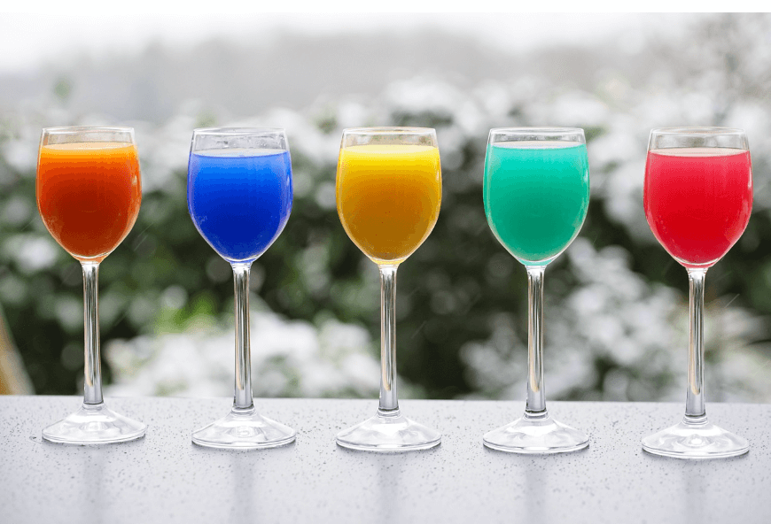 여러 가지 과일 쥬스