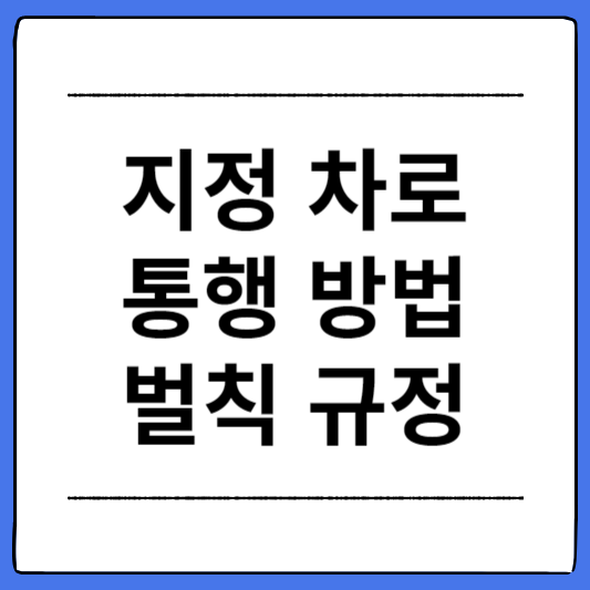 지정차로-통행방법-및-벌칙-규정