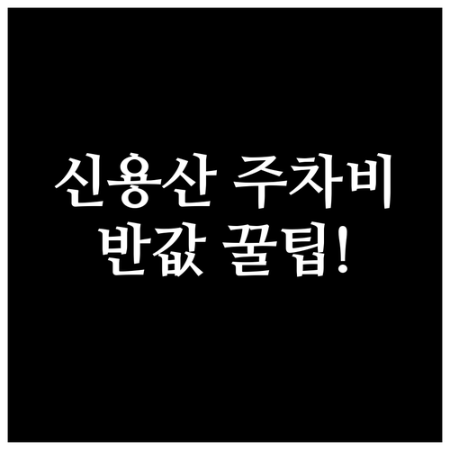 신용산역 주차비 아끼는 법 공영 주차..