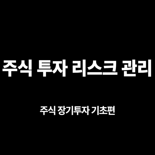 주식 장기투자 기초편9 - 주식 투자 리스크 관리