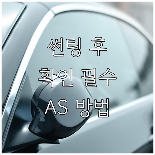 썬팅 시공 후 필수 확인! 보증 항목..