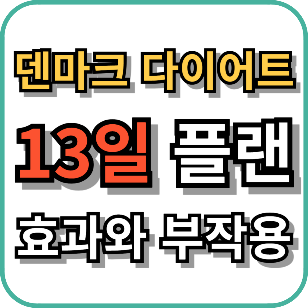 덴마크 다이어트 13일 플랜 효과와 부작용