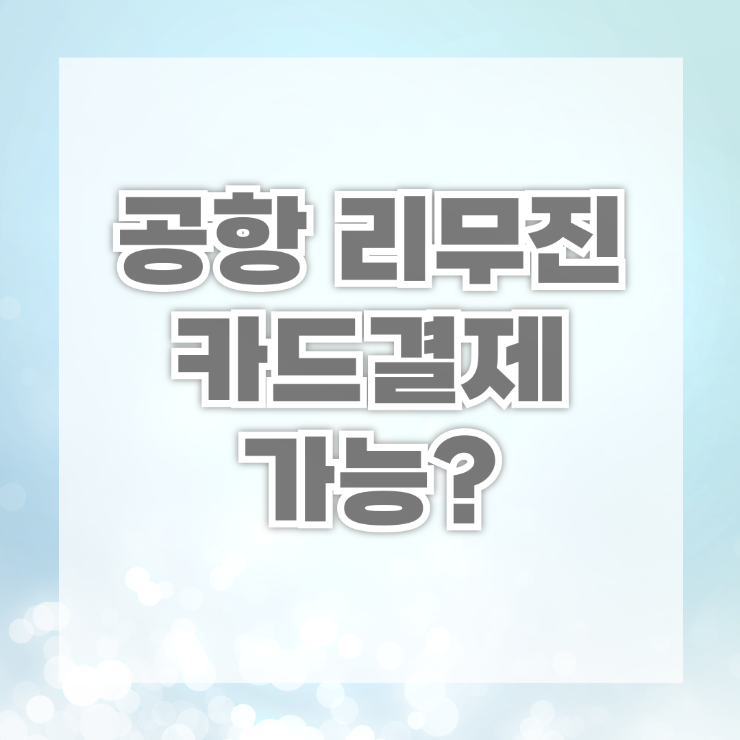 공항 리무진 카드결제 가능