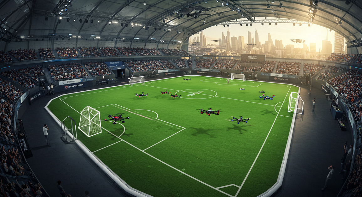 드론축구하는 이미지