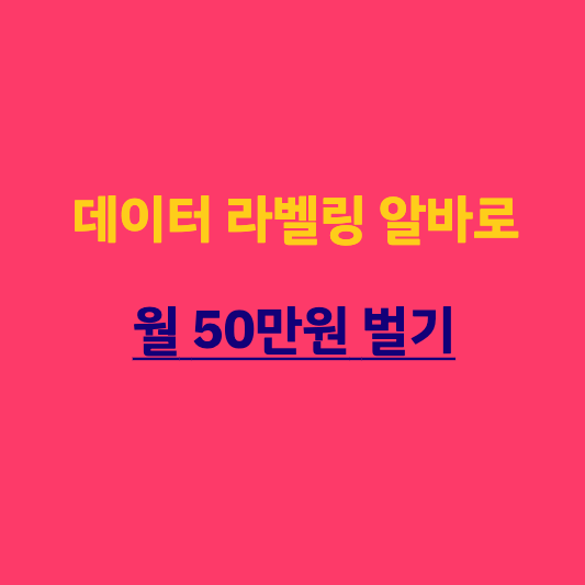 데이터 라벨링 알바로 월 50만원 벌기