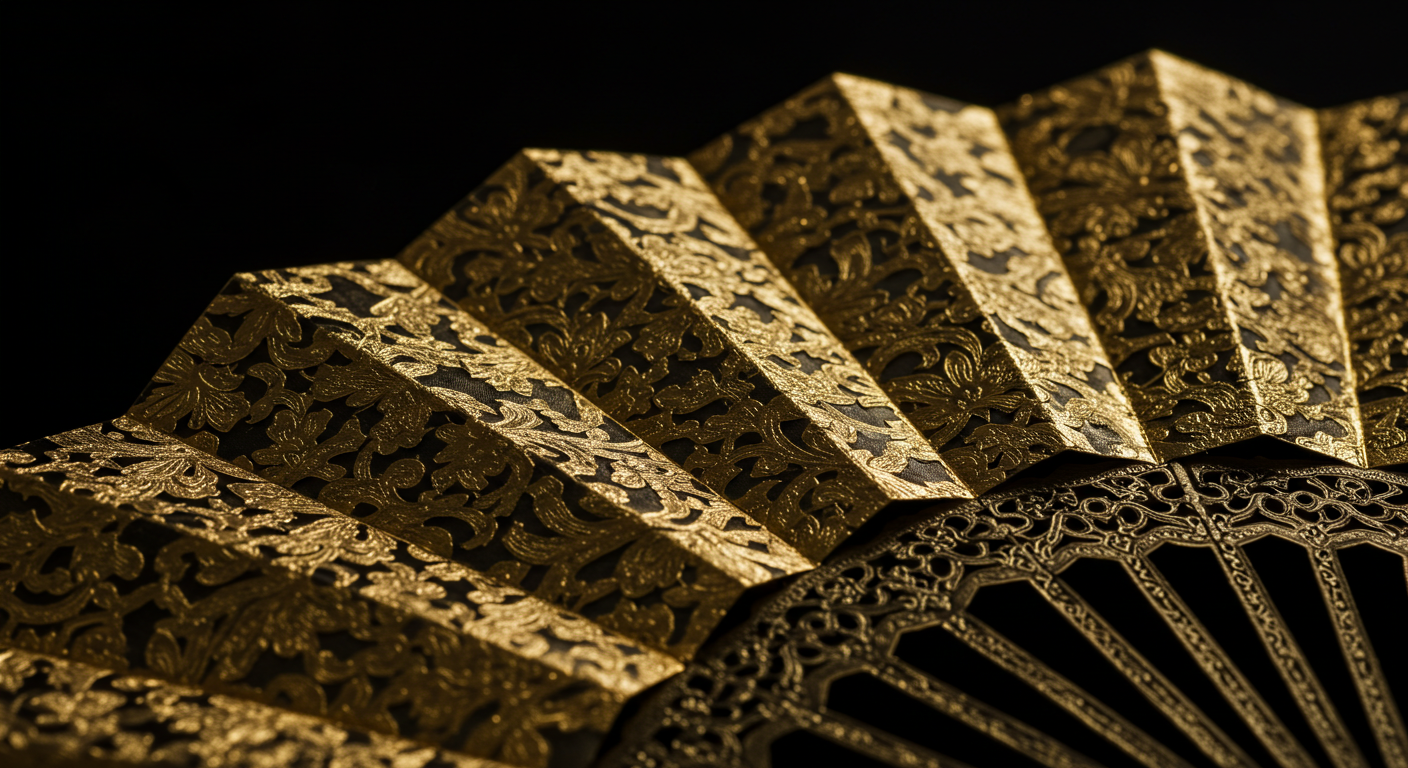 완성된 금박 부채.