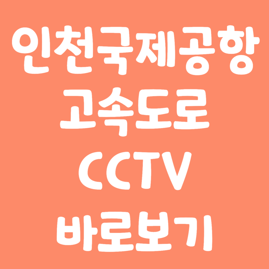 실시간 인천국제공항 고속도로 CCTV 바로보기