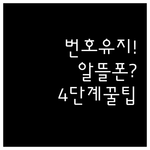 번호 그대로 알뜰폰 변경하는 초간단 ..