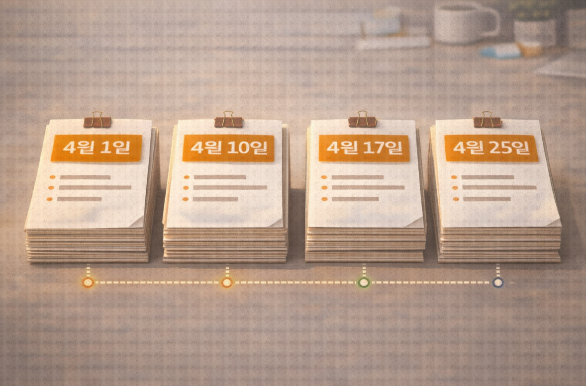 날짜별로 정리된 콘텐츠 기록 파일 이미지