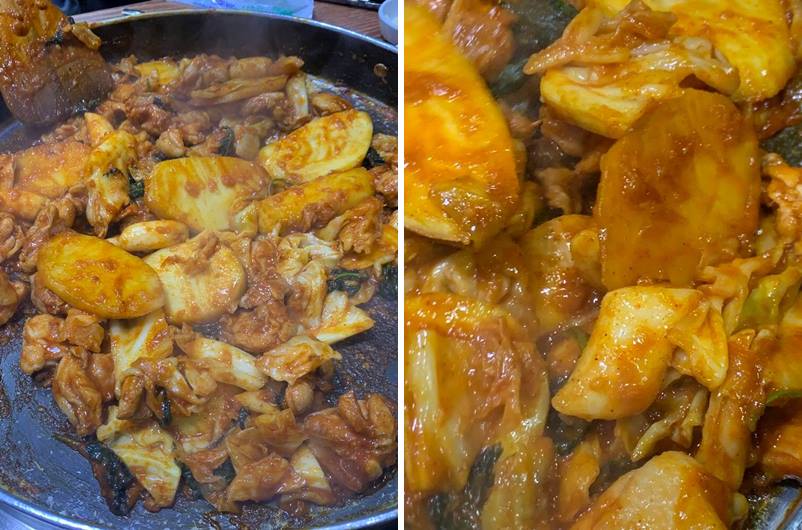 소스가 잘 베인 닭갈비